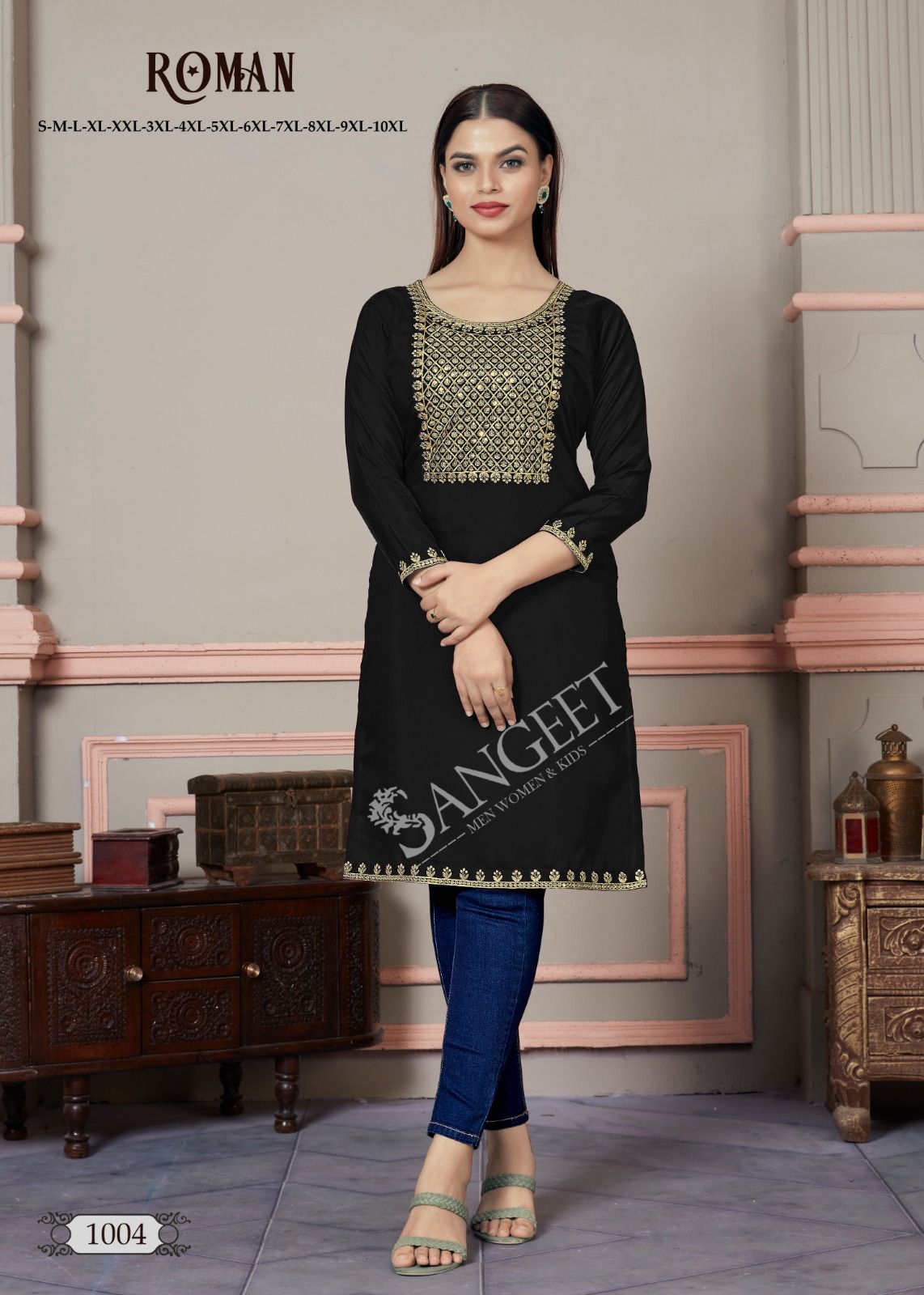 Roman By Sangeet Rayon Silk  Embroidery Kurti Wholesale Price In Surat
